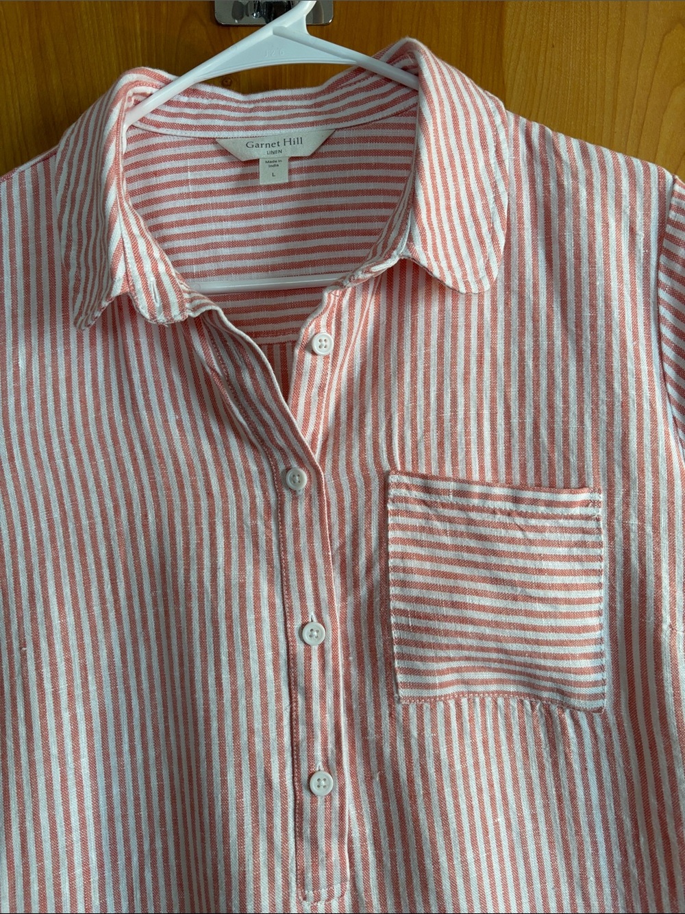 Garnet Hill Pink and White Striped Polo Dress View 4